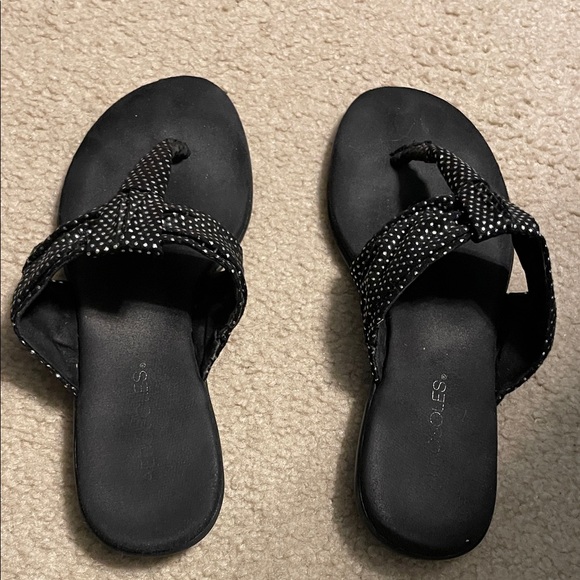 AEROSOLES Black and White Polka Dot Sandals - Picture 1 of 1